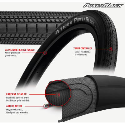 Neumático Tioga PowerBlock BMX Racing 20x1-1/8